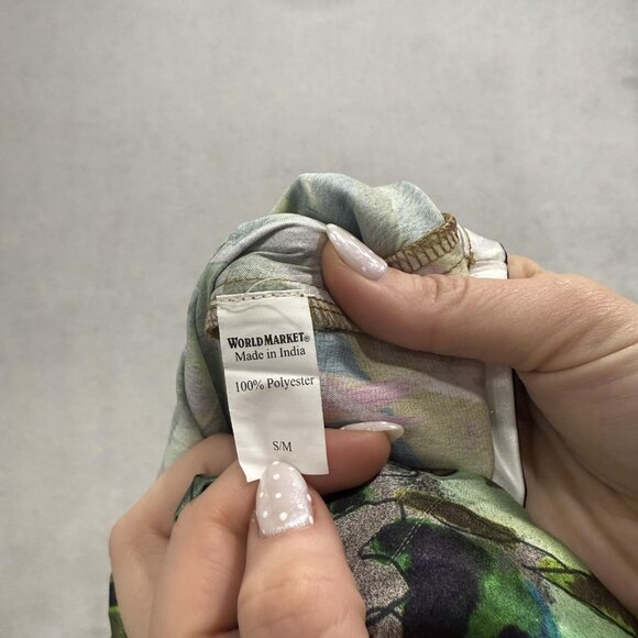 World Market Dress Womens Small Medium Multicolor Floral Kimono Caftan Maxi - Picture 6 of 8